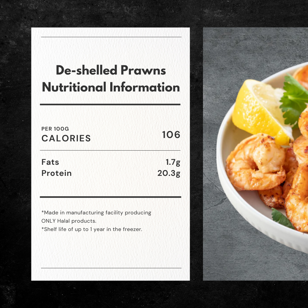 Fresh Frozen, Pre-cooked Gourmet Grade Prawns (De-shelled)