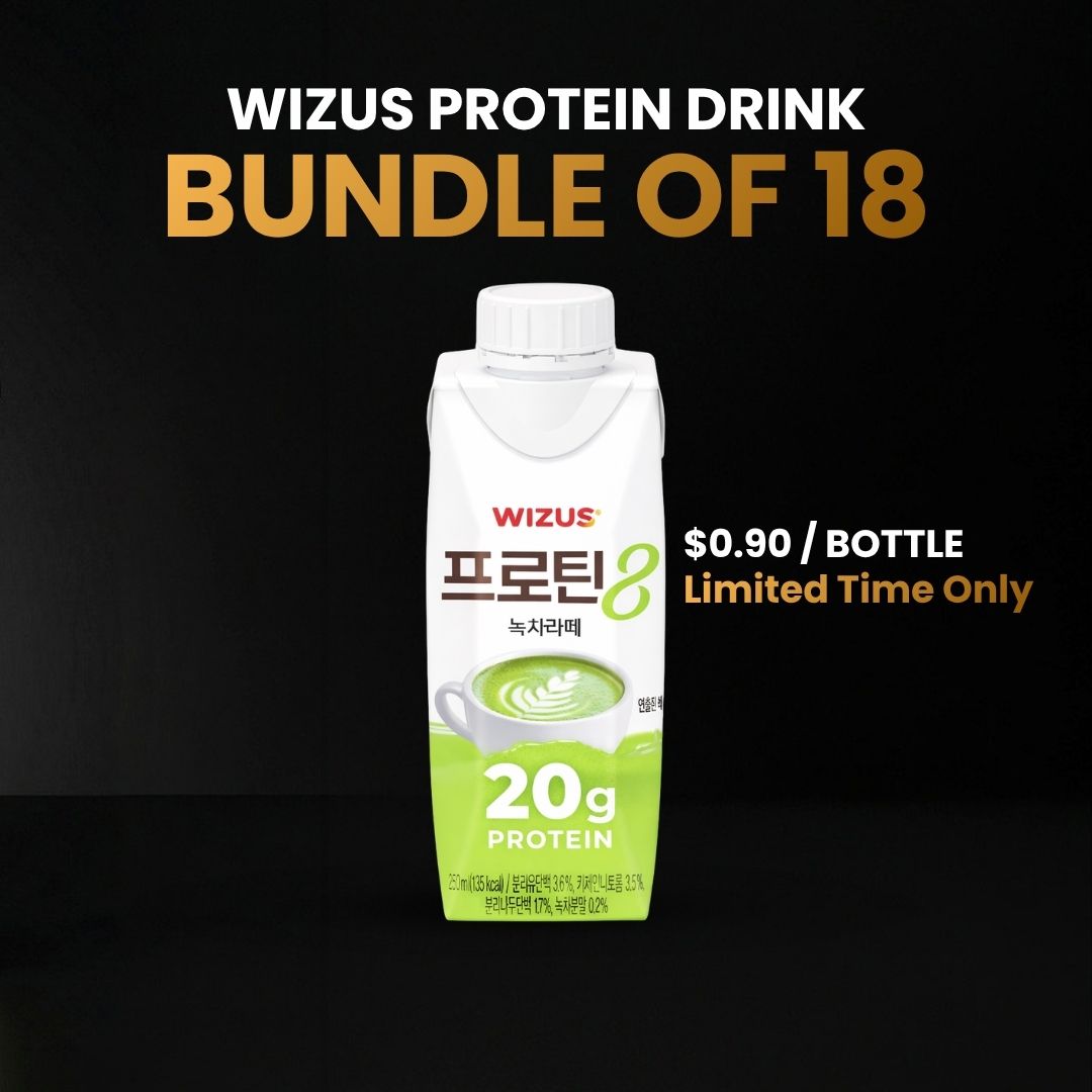 Wizus Protein Drink - Green Tea Latte (18 Bottles)