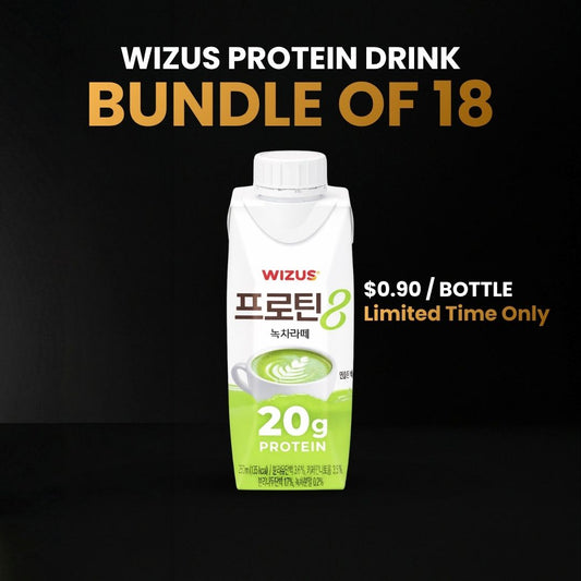 Wizus Protein Drink - Green Tea Latte (18 Bottles)