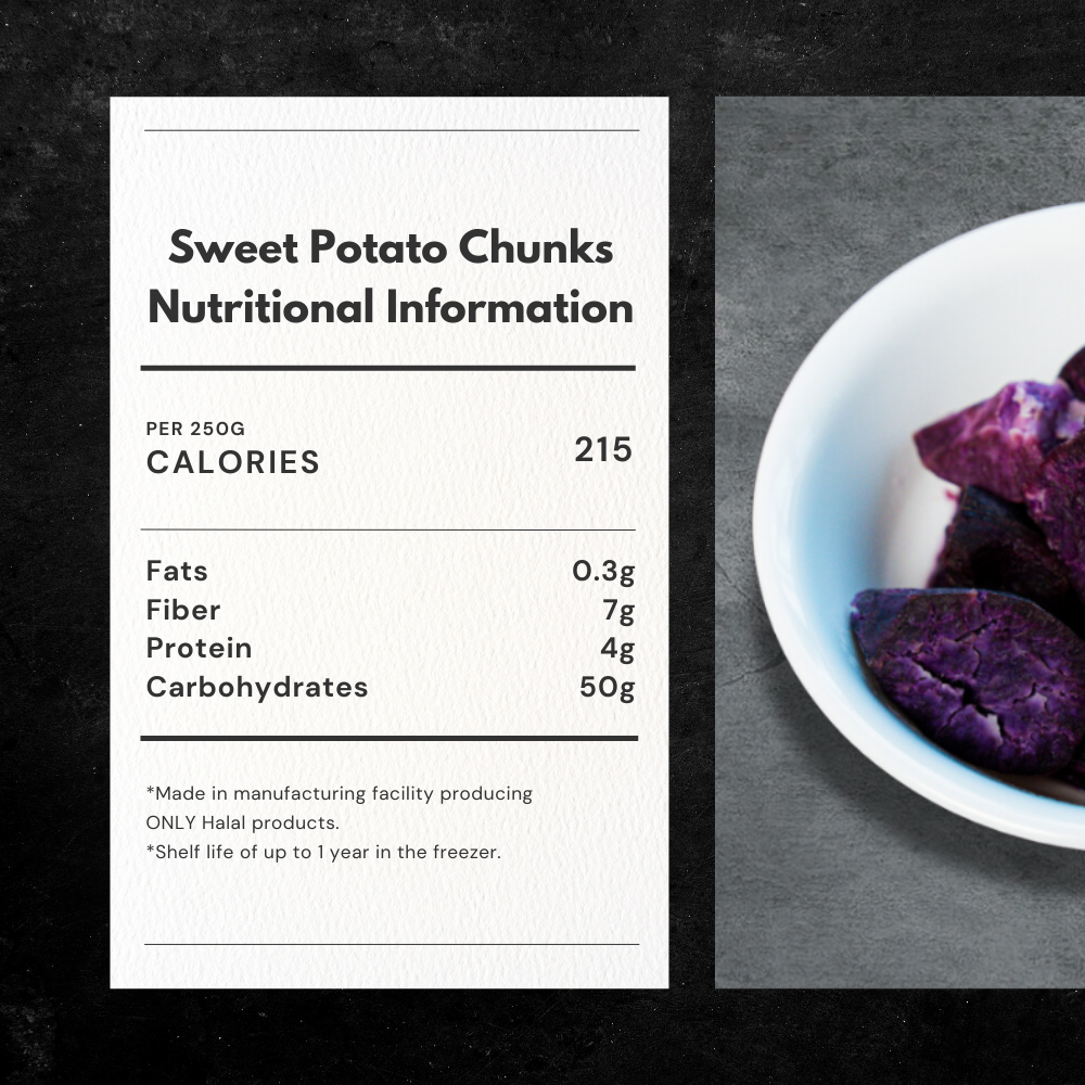 Pre-cooked Purple Sweet Potato Chunks (250g)